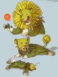  ! cub dandelion feline feral flora_fauna green_body humor iguanamouth lion lying male mammal on_side open_mouth pawpads plant portrait pun quadruped sharp_teeth simple_background sketch_page sleeping solo surprise teeth whiskers wide_eyed young 