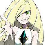 bad_id bad_pixiv_id bangs bare_arms blonde_hair blue_hair diamond dress empty_eyes flat_chest green_eyes grin hair_over_one_eye koutetsu_(fe_steel_stone) long_hair looking_at_viewer lusamine_(pokemon) multicolored_hair nail_polish outstretched_arm pokemon pokemon_(game) pokemon_sm simple_background smile solo streaked_hair white_background white_dress yellow_nails 