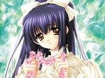  bow brown_eyes highres kao_no_nai_tsuki kuraki_suzuna long_hair ribbon ribbons 