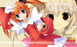  gloves highres kaitou_tenshi_twin_angel minazuki_haruka_(twin_angel) orange_hair sakana twin_angel twintails wallpaper white_gloves 