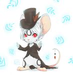  3_toes 5_fingers anthro bottomless clothed clothing eyelashes fumiko hat looking_at_viewer male mammal mouse pink_nose red_eyes rodent simple_background smile solo standing toes 
