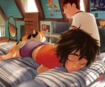  2boys big_hero_6 brothers cat disney hiro_hamada mochi_(big_hero_6) multiple_boys siblings sleeping tadashi_hamada 