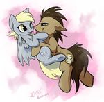  2016 blonde_hair blue_eyes blush brown_hair doctor_whooves_(mlp) duo equine feathered_wings feathers female feral ferpy_hooves friendship_is_magic fur grey_feathers grey_fur hair hioshiru hooves male mammal my_little_pony nude pegasus simple_background tan_fur tongue wings yellow_eyes 