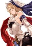  akita_hika angela_(lord_of_vermilion_iii) angela_(lord_of_vermilion_iii)_(cosplay) bare_shoulders blonde_hair brown_eyes cosplay detached_sleeves djeeta_(granblue_fantasy) granblue_fantasy lord_of_vermilion scarf 