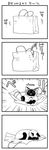  :3 bag cat collar comic covering_face greyscale highres monochrome no_humans original paper_bag siamese_cat translated yamano_rinrin 