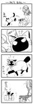  4koma bag cat comic greyscale highres monochrome original siamese_cat syringe translated yamano_rinrin 