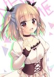  commentary_request copyright_name iijima_yun light_brown_hair lolita_fashion new_game! solo sorai_shin'ya two_side_up white_background 