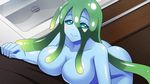  1girl breasts large_breasts long_hair monster_musume_no_iru_nichijou official_art slime smile solo suu_(monster_musume) 