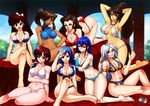  abs akali arm_support asami_sato ashe_(league_of_legends) avatar_(series) bikini blue_hair breasts cleavage crossed_legs dark_skin fairy_tail frilled_bikini frills front-tie_top harem huge_breasts jadenkaiba juvia_lockser korra kuonji_ukyou league_of_legends long_hair looking_at_viewer multiple_girls navel parted_lips ponytail ranma_1/2 shiny shiny_skin sitting smile source_request swimsuit tendou_kasumi the_legend_of_korra tied_hair wendy_marvell white_hair white_skin 