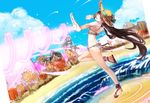  bikini brown_hair kasumi_(shironeko_project) long_hair shironeko_project solo swimsuit unier 