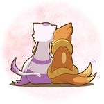  cute duo female feral floatzel fur kify mienshao nintendo pok&eacute;mon rear_view simple_background video_games 