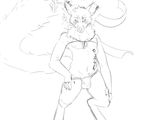  anthro armpits bulge canine clothing crop_top digitigrade ear_piercing fox fundoshi furfit hand_on_knee japanese_clothing line_art looking_at_viewer male mammal monochrome navel neck_tuft nipples pecs piercing shirt sketch_page slim solo tuft underwear underwear_pull voltaire 