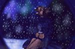  anthro bear clothed clothing dafka eyes_closed female mammal open_mouth snow solo 