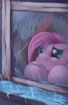  blue_eyes equine eyelashes female feral friendship_is_magic grennadder hair inside looking_outside mammal my_little_pony pink_hair pinkie_pie_(mlp) raining sad solo water window 