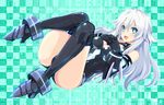  artist_name bare_shoulders black_heart blue_eyes breasts cleavage gloves iwasi-r long_hair looking_at_viewer medium_breasts neptune_(series) smile solo symbol-shaped_pupils very_long_hair white_hair 