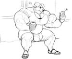  animal_crossing biceps bulge canine clothed clothing eyewear glasses hyper hyper_muscles jewelry k.k._slider kosmonius male mammal muscular necklace nintendo pecs phone sketch solo video_games 