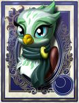  2016 avian blue_eyes female friendship_is_magic greta_(mlp) gryphon harwick my_little_pony portrait scarf solo 