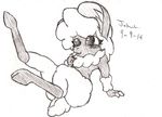  anthro blush butt buttermilk_(rollingboxproduction) caprine covering female mammal monochrome nude rollingboxproduction sheep 