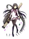  akemi_homura bad_id bad_pixiv_id black_hair gun highres long_hair magical_girl mahou_shoujo_madoka_magica mahou_shoujo_madoka_magica_movie niboshi514 pantyhose purple_eyes solo weapon 