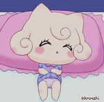  bed clothing eyes_closed female kmkch panties pianitchi sleeping solo tamagotchi underwear 