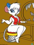  big_breasts bow breasts disney female invalid_tag mammal mirror miss_kitty mouse navel nude open_mouth pandafox_(artist) rodent sitting solo the_great_mouse_detective thimble 