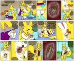  anal anal_penetration anal_vore anus bedroom breasts canine close-up comic digimon domination female female/female female_domination forced fox fur gaping gaping_anus human internal livinlovindude lying mammal penetration pussy renamon rika shrinking slime vore white_fur yellow_fur 