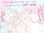  alien cartoon_network dialogue english_text female gem gem_(species) greg_universe human humanoid male mammal not_furry pearl_(steven_universe) screaming simple_background steven_quartz_universe steven_universe sweat text traumatized unknown_artist 