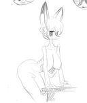  anthro big_breasts breasts canine captainjingo female fox frown horn huge_breasts kayoh mammal nipples pandemonium_wizard_village table 