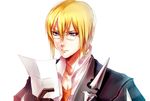  bad_id bad_pixiv_id blonde_hair eizen_(tales) glasses gloves hair_between_eyes male_focus portrait simple_background solo tales_of_(series) tales_of_berseria unabara_misumi white_background 