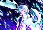  9ji blue_hair cirno ribbon short_hair solo touhou 