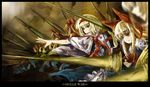  alice_margatroid army blonde_hair blue_eyes blurry book bow depth_of_field doll group_picture group_profile hairband lance lineup long_hair outstretched_arm outstretched_hand polearm profile red_eyes shanghai_doll short_hair solo string touhou tsurukame weapon 