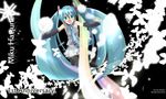  aqua_hair bad_id bad_pixiv_id blush bug butterfly detached_sleeves fang green_eyes hatsune_miku headset insect long_hair massala necktie skirt solo thighhighs twintails very_long_hair vocaloid 