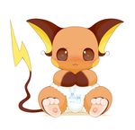  ambiguous_gender azumarill baby chibi cub cute diaper marill nintendo pok&eacute;mon raichu schnecken sitting solo tongue tongue_out video_games young 