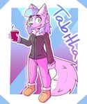  beverage blue_eyes blue_har chainchomped clothing coffee colorful cottontailfox cute female green_eyes invalid_tag solo tabitha 