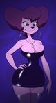  2016 anthro big_breasts breasts canine cleavage clothed clothing disney dress ear_piercing female goof_troop mammal mature_female peg_pete piercing rogerbacon smile solo 