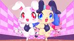  &lt;3 alpaca angela_(jewelpet) bear bedroom_eyes blue_eyes blush bow camelid canine cat clothing cute dancing dog feline female flower garnet_(jewelpet) half-closed_eyes inside jewelpet labra_(jewelpet) lagomorph mammal one_eye_closed open_mouth plant playboy playboy_bunny rabbit red_eyes rosa_(jewelpet) ruby_(jewelpet) sapphire_(jewelpet) seductive unknown_artist wink 