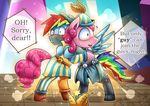  2016 blush clothing costume crossgender dialogue english_text equine friendship_is_magic horse male mammal my_little_pony pegasus pinkie_pie_(mlp) pony rainbow_dash_(mlp) text vavacung wings 