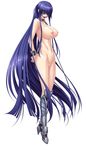  1girl akiyama_rinko aoi_nagisa_(artist) areolae ball_gag bdsm black_lilith blindfold bondage bound breasts chains collar female full_body gag game_cg large_breasts lilith-soft long_hair nipples no_pussy nude purple_hair solo standing taimanin_yukikaze taimanin_yukikaze_2 very_long_hair 