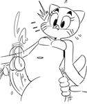  anthro blush breasts cartoon_network cat cum feline female full_frontal fur grinding mammal mature_female monochrome mother navel nicole_watterson ninoeros nipples nude parent penis pussy pussy_juice sex surprise the_amazing_world_of_gumball thigh_sex 
