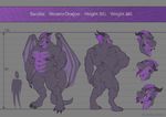  2016 4_toes anthro barzillai biceps big_muscles black_nipples black_scales claws derp_eyes digital_media_(artwork) digitigrade dragon english_text expressions featureless_crotch grey_background hair horn looking_at_viewer male membranous_wings model_sheet multicolored_scales musclegut muscular muscular_male naturally_censored nipples nude open_mouth pecs purple_eyes purple_hair purple_scales purple_tongue scales scalie signature simple_background smile solo spiritraptor standing teeth text toe_claws toes tongue tongue_out two_tone_scales western_dragon wings 