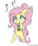  alasou alpha_channel anthro blue_eyes equine eyelashes female fluttershy_(mlp) friendship_is_magic hair hooves mammal mic musical_note my_little_pony pink_hair simple_background solo standing transparent_background 