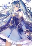  bad_id bad_pixiv_id detached_sleeves dress fingerless_gloves gloves hatsune_miku long_hair solo twintails vebonbon very_long_hair vocaloid yuki_miku 