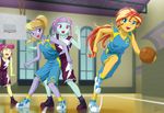  4girls basketball cloudy_kicks multiple_girls my_little_pony my_little_pony_equestria_girls my_little_pony_friendship_is_magic personification sour_sweet sunny_flare sunset_shimmer tagme uotapo 