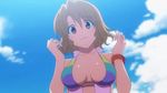  1girl animated animated_gif beach bikini breasts cleavage female momioka_risa navel solo swimsuit to_love-ru 