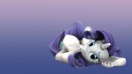  2016 3d_(artwork) anthro big_breasts blue_eyes breasts cutie_mark digital_media_(artwork) equine eyelashes female friendship_is_magic fur hair hi_res horn invalid_tag looking_at_viewer lying mammal my_little_pony nipples nude on_back purple_hair rarity_(mlp) simple_background smile solo sosoft source_filmmaker unicorn white_fur 