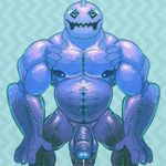  anthro anthrofied balls humanoid_penis male muscular nintendo penis pok&eacute;mon solo uncut video_games wishiwashi zetrocci 