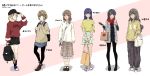  6+girls azusagawa_kaede bangs black_hair blue_eyes blush bow brown_eyes brown_hair closed_mouth eyebrows_visible_through_hair futaba_rio glasses hair_ornament hairclip koga_tomoe long_hair lonkipper looking_at_viewer makinohara_shouko multiple_girls open_mouth pantyhose sakurajima_mai seishun_buta_yarou shirt short_hair skirt smile toyohama_nodoka wavy_hair 