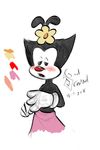  animaniacs clothed clothing dot_warner female hair mammal simple_background soulcentinel warner_brothers 