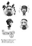  anger_vein atago_(kantai_collection) chibi female_pervert greyscale highres kantai_collection monochrome multiple_girls non-web_source pantyhose pervert takao_(kantai_collection) tekehiro thighhighs translation_request 