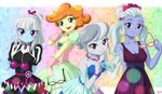  4girls dress glasses multiple_girls my_little_pony my_little_pony_equestria_girls my_little_pony_friendship_is_magic personification photo_finish scribble_dee silver_spoon sugar_coat tagme uotapo 